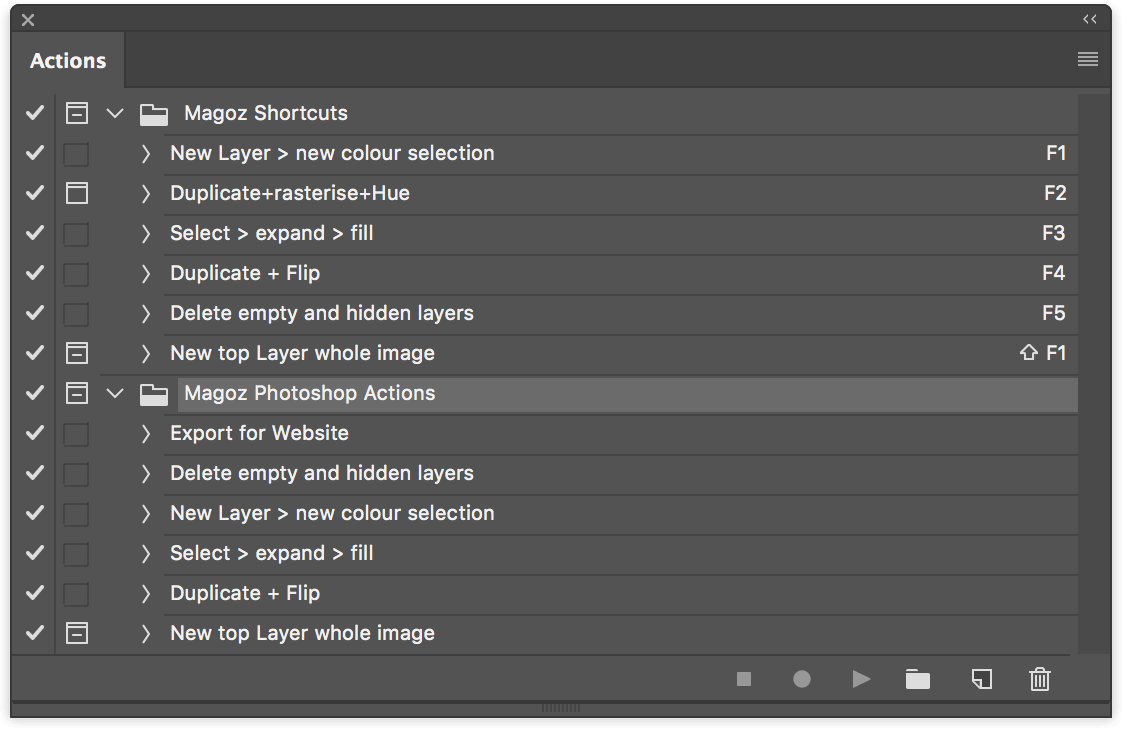 Magoz hotoshop Actions Panel